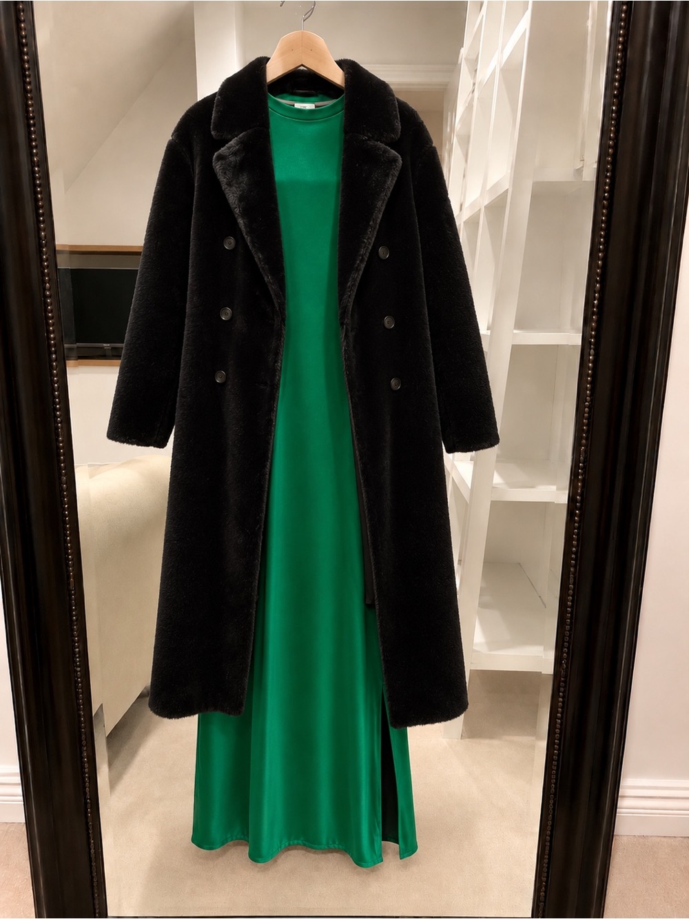 ZARA Black Double-Breasted Coat - Picture 3 of 9